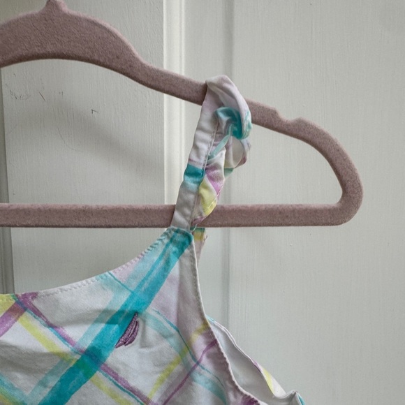 Nautica 3T Girls White Multicolor Plaid Sleeveless Sundress Dress - Picture 3 of 5